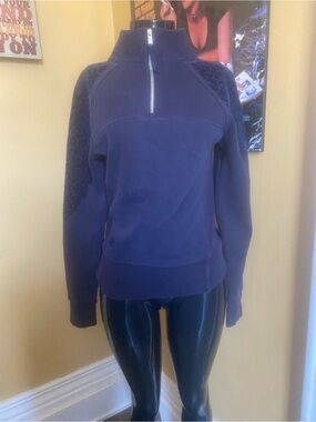 Lululemon Scuba Floral Flock Half Zip Pullover Rare Velvet Sleeve
